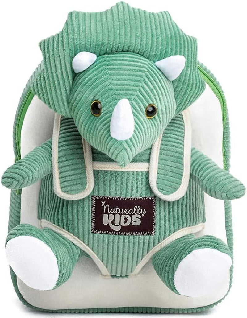 Charming Green Triceratops Plush Backpack for Toddlers - Perfect Dinosaur Gift for Kids Ages 3-5!