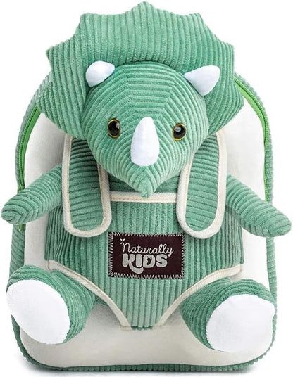 Charming Green Triceratops Plush Backpack for Toddlers - Perfect Dinosaur Gift for Kids Ages 3-5!