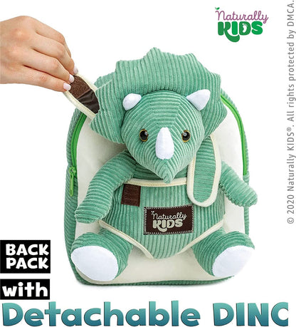 Charming Green Triceratops Plush Backpack for Toddlers - Perfect Dinosaur Gift for Kids Ages 3-5!